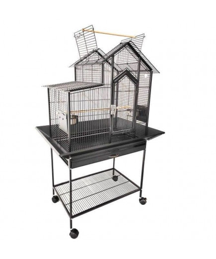 Parrot-Supplies Columbus Open Top House Style Parrot Cage Antique